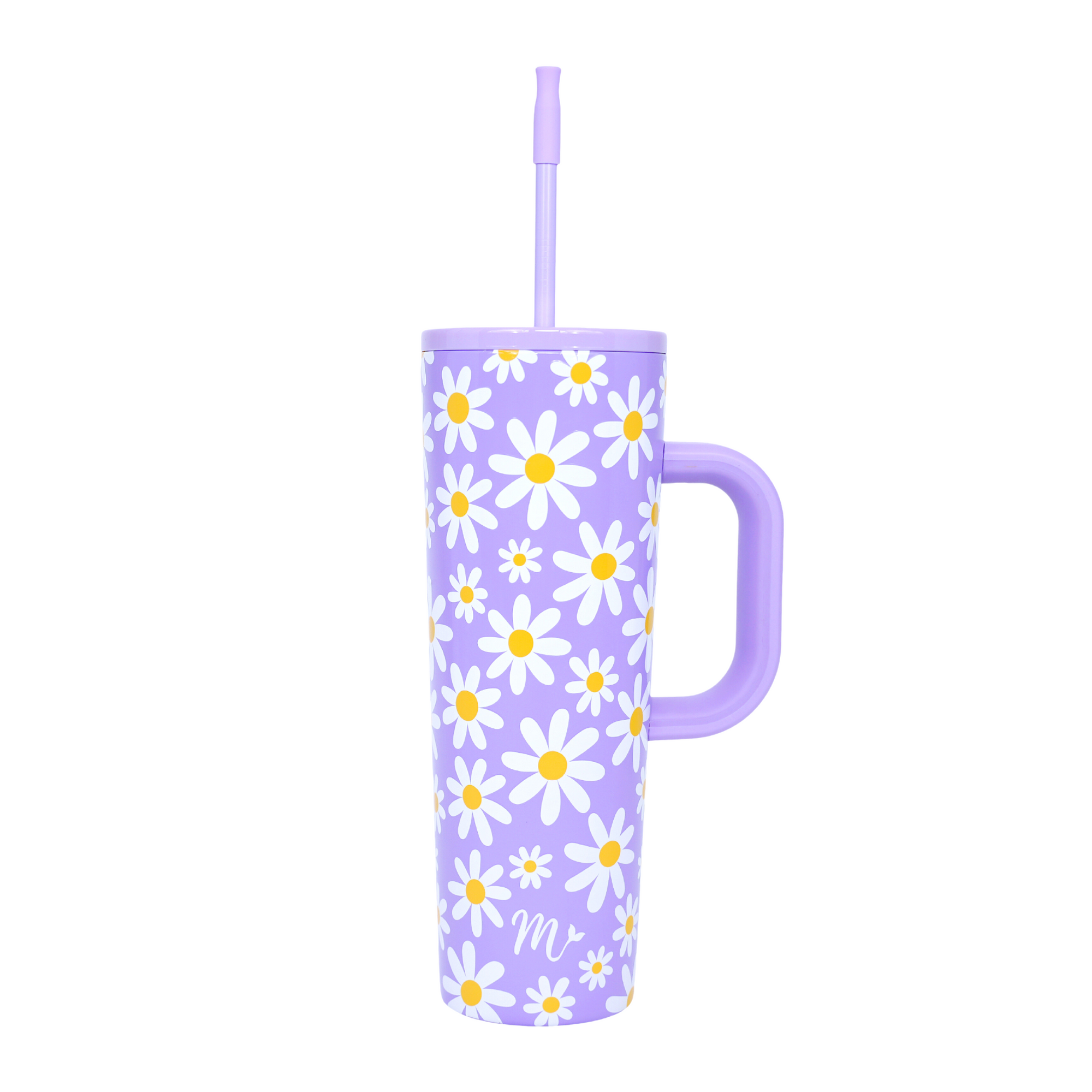 floral tumbler, pastel tumbler, tumbler with handle, trendy 30oz cup, leakproof tumbler, cute trendy cup, travel mug, straw included, keeps drinks cold, aesthetic cup